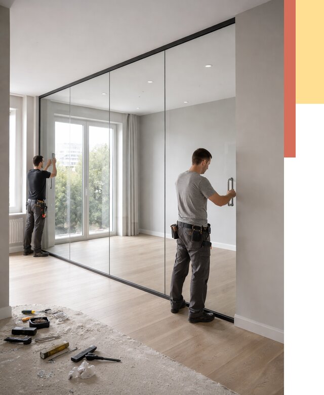 Изготовление стеклянных перегородок в лесном от 12838 руб. под ключ | ОТДЕЛОЧНИК-Лсн