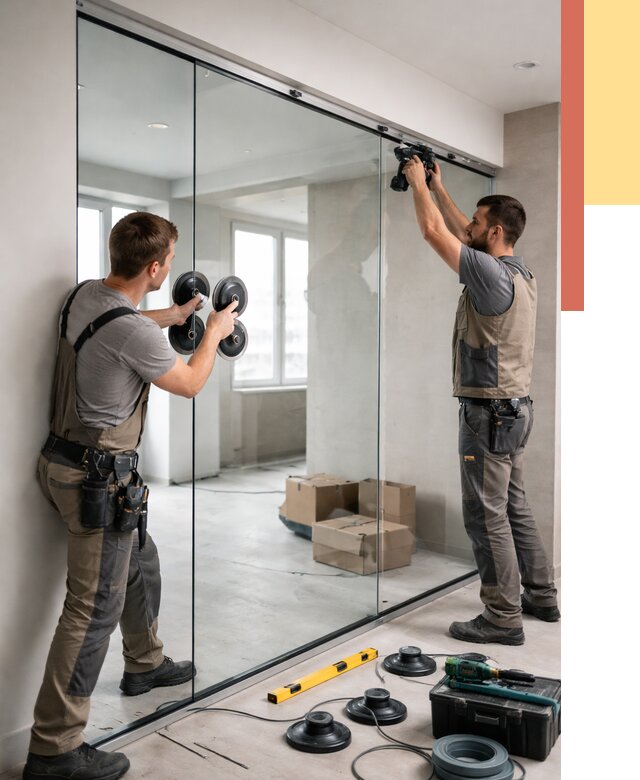 Монтаж стеклянных перегородок в лесном от 6757 руб. | ОТДЕЛОЧНИК-Лсн