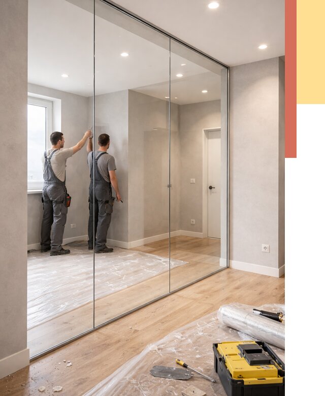 Безрамные стеклянные перегородки в лесном — монтаж от 9875 руб. | ОТДЕЛОЧНИК-Лсн