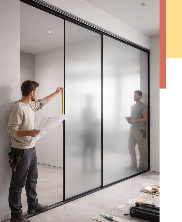 Матовые стеклянные перегородки в лесном от 8836 руб. — монтаж и установка | ОТДЕЛОЧНИК-Лсн