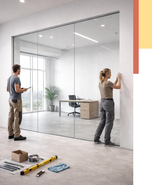 Перегородки из закаленного стекла в лесном от 9875 руб. под ключ | ОТДЕЛОЧНИК-Лсн