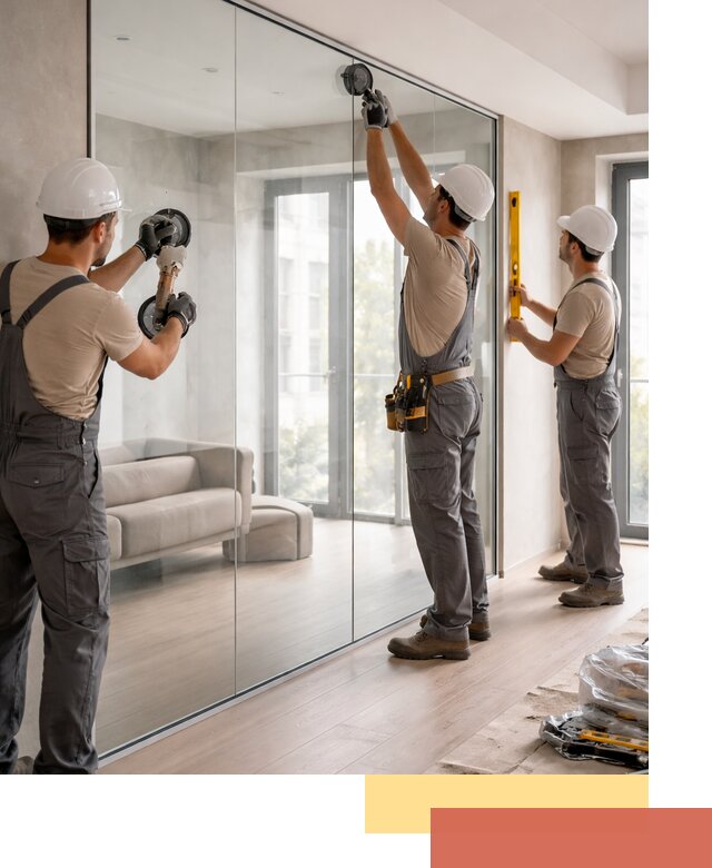 Перегородки из закаленного стекла в лесном для офисов и квартир