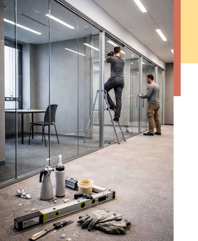 Стеклянные офисные перегородки в лесном от 8836 руб. — монтаж и установка | ОТДЕЛОЧНИК-Лсн