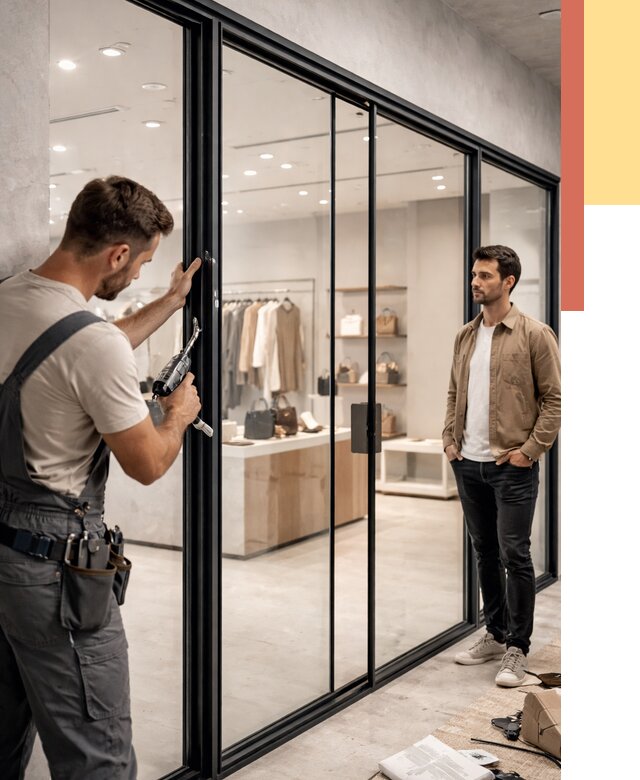 Стеклянные перегородки для магазинов в лесном от 8524 руб. под ключ | ОТДЕЛОЧНИК-Лсн