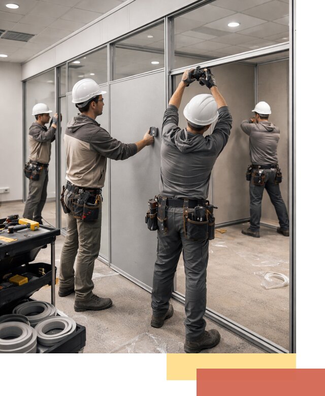 Мобильные офисные перегородки под ключ в лесном