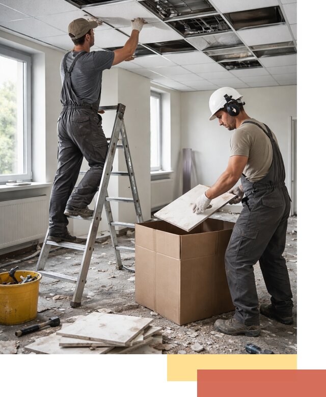 Демонтаж потолочной плитки в лесном быстро и аккуратно