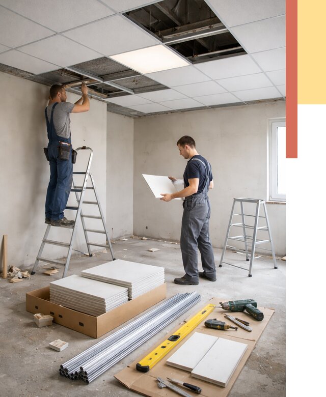 Монтаж потолка армстронг в лесном от 4678 руб/м2 — быстрая установка под ключ | ОТДЕЛОЧНИК-Лсн