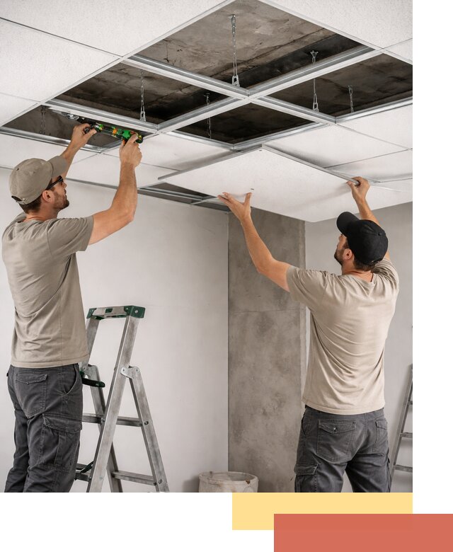 Монтаж потолка Армстронг под ключ в лесном