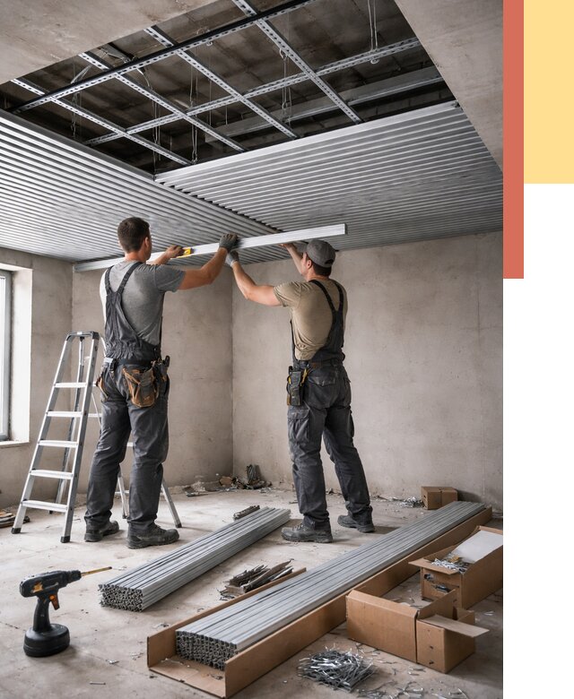 Монтаж реечного потолка в лесном от 4678 руб. под ключ | ОТДЕЛОЧНИК-Лсн