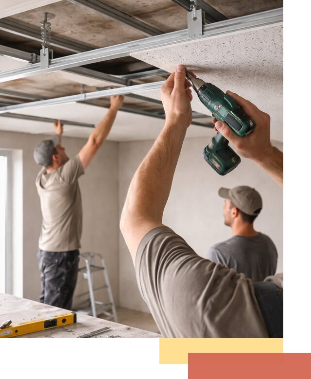 Монтаж акустического потолка в лесном под ключ