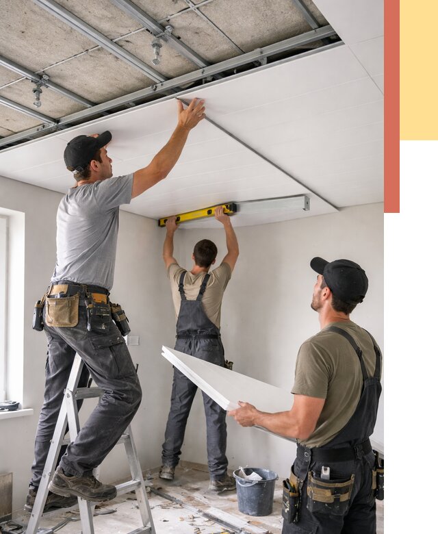 Монтаж потолка из ПВХ панелей в лесном от 3638 руб./м2 — быстро и недорого | ОТДЕЛОЧНИК-Лсн