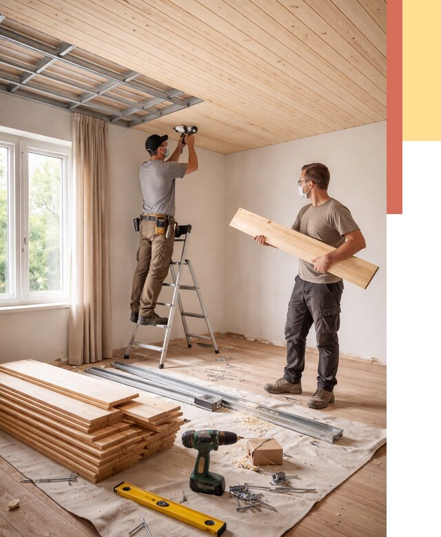 Монтаж потолка из вагонки в лесном от 6757 руб. | Быстро и недорого — ОТДЕЛОЧНИК-Лсн