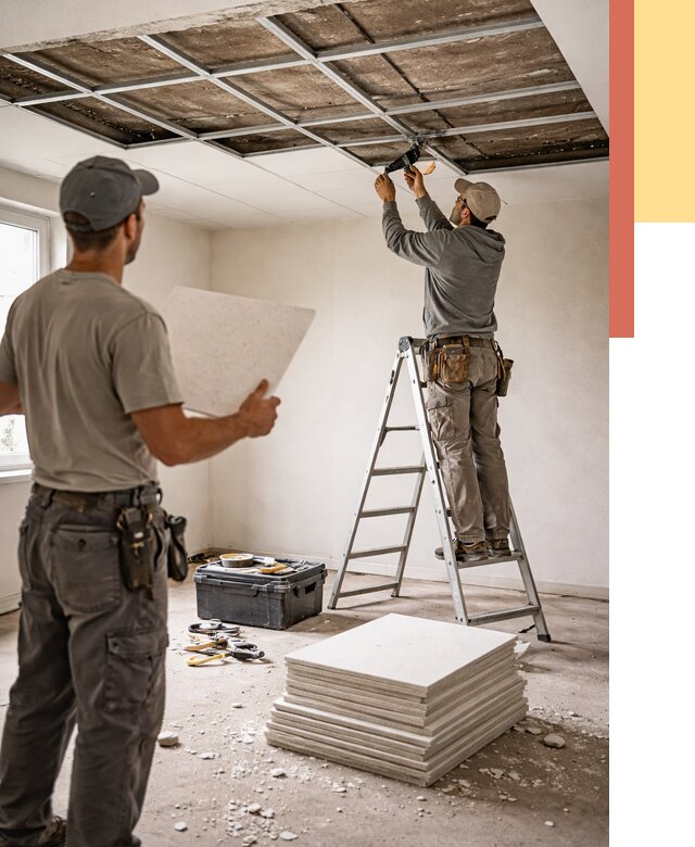 Замена плит подвесного потолка в лесном от 1819 руб. быстро и недорого | ОТДЕЛОЧНИК-Лсн