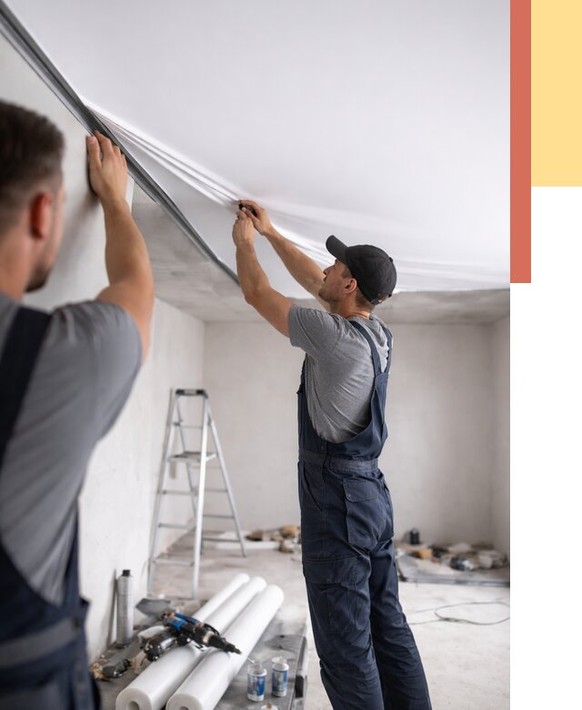 Монтаж матового натяжного потолка в лесном от 4678 руб./м² — быстро и недорого | ОТДЕЛОЧНИК-Лсн