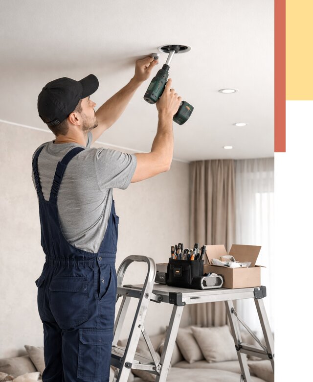 Установка и монтаж точечных светильников в натяжной потолок в лесном от 1871 руб. | ОТДЕЛОЧНИК-Лсн