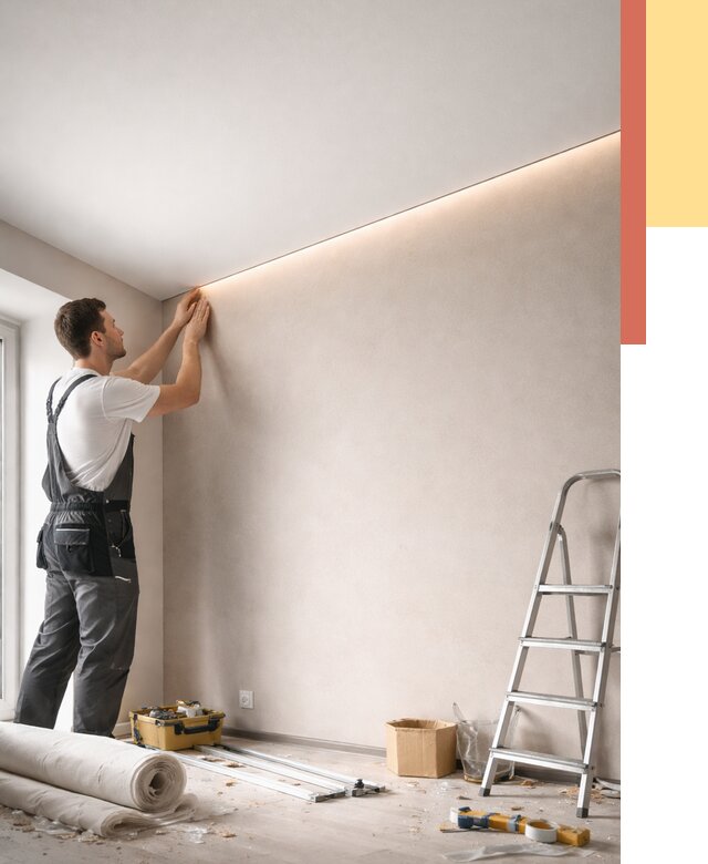 Теневые натяжные потолки в лесном от 8524 руб. под ключ | ОТДЕЛОЧНИК-Лсн