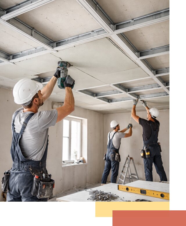 Кессонный потолок из гипсокартона под ключ в лесном