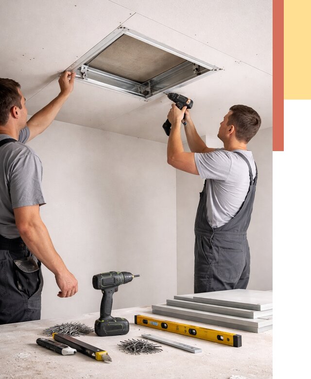 Установка люка в потолок ГКЛ в лесном от 2599 руб. под ключ | ОТДЕЛОЧНИК-Лсн