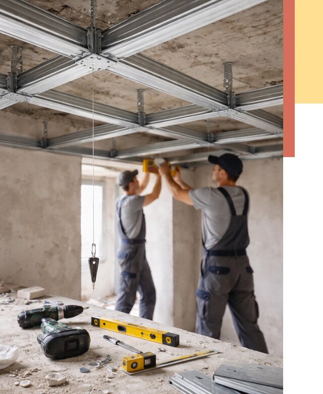 Монтаж каркаса потолка из профиля в лесном от 4678 руб. — услуги ОТДЕЛОЧНИК-Лсн