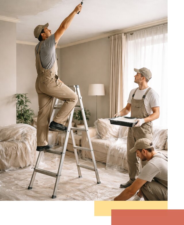 Покраска потолков акриловой краской в лесном качественно и быстро