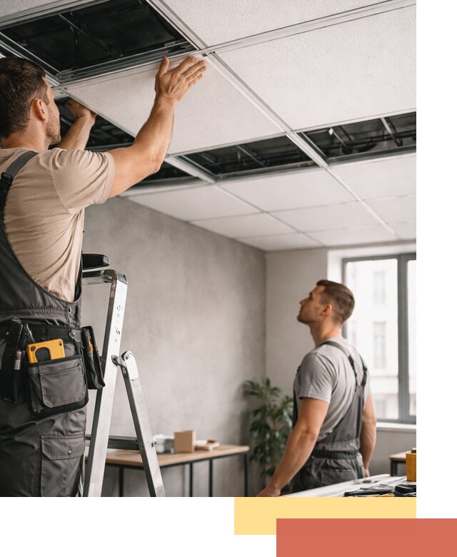 Монтаж потолочной плитки в лесном качественно и в срок