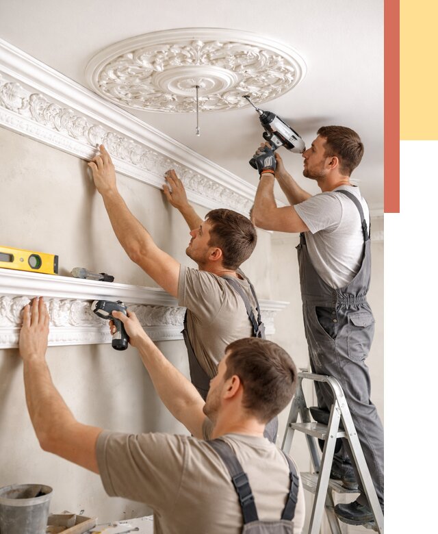 Монтаж лепнины на потолок в лесном от 3326 руб. быстро и недорого | ОТДЕЛОЧНИК-Лсн